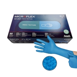 93-283 Mega Texture Blue Nitrile Glove, ްؽó  Ʈ۷